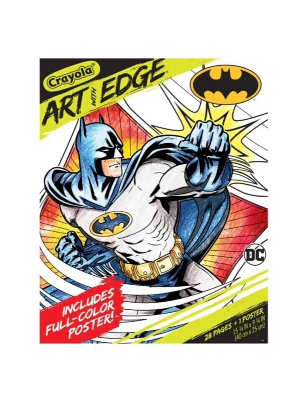 Crayola Art With Edge Batman Coloring Book (28 Pages 1 Color Poster) Gift